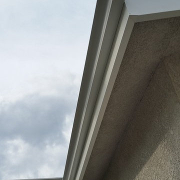 Fascia Covering/Cladding with Reverse Curve Seamless Gutters, Reseda Ca.