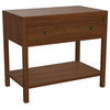 Aldus 34" Elm Nightstand, Leather: Chocolate, Finish Shown: Ginger