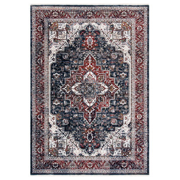 Safavieh Herat Hrt321N Traditional Rug, Navy and Red, 4'0"x6'0"