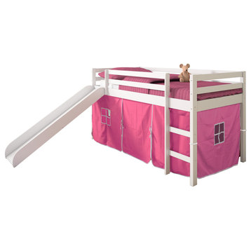 Tent Bed White W/Pink Tent Kit