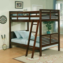 Paula Twin Bunk Bed In Cherry - Bunk Beds