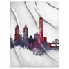 "Philadelphia Watercolor Cityscape" Sherpa Blanket 60"x80"