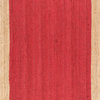 Jute Simple Border Area Rug, Red, 8'x10'