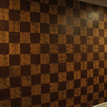 Louis Vuitton damier style accent wall