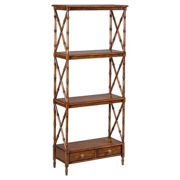 Etagere Shelves SARREID Bamboo Appearance Dark Aged Tobacco Brown
