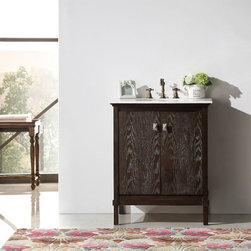 Abel 30 inch Rustic Black Wash Bathroom Vanity Marble Top - Bathroom Vanities And Sink Consoles