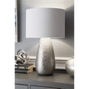 Aluminium Cotton Shade Nickel Finish 3-Way Switch Table Lamp, 24"