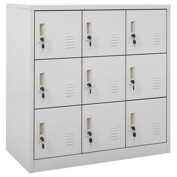 Vidaxl Locker Cabinet Light Gray 35.4"x17.7"x36.4" Steel