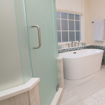 A serene spa masterbathroom