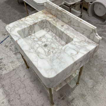 Calacatta Gold Marble Sink – Custom Luxury Stone Design