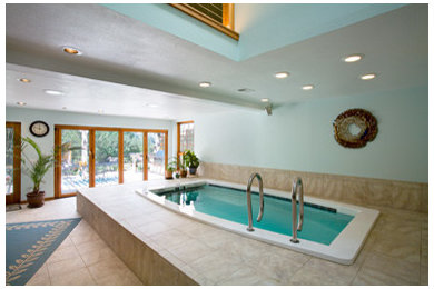 Swim Spa Inside Exercise Pool with Deck