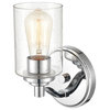 1-Light 4.375" Bath Sconce Clear Seedy, Chrome