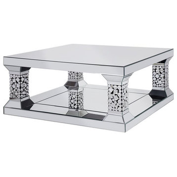 Acme Kachina Coffee Table in Mirrored and Faux Gem