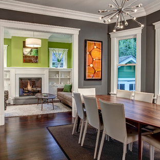 Идея дизайна: гостиная-столовая в стиле кантри