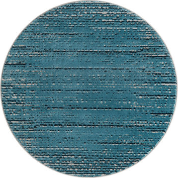 Unique Loom Oasis Calm Area Rug, Blue, 4' 0 X 4' 0 Round