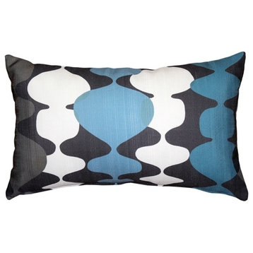 Pillow Decor - Lava Lamp Charcoal Blue 12x20 Throw Pillow