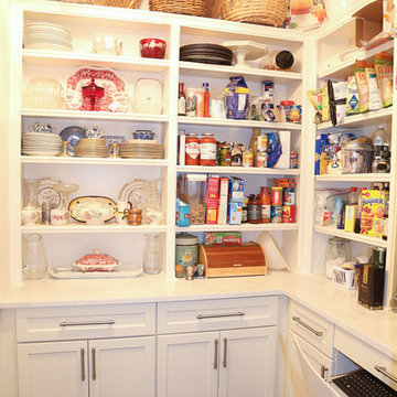 Contemporary White Kitchen with Custom Butler's Pantry