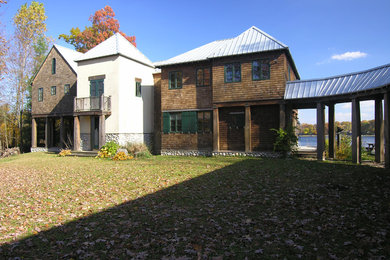 Inspiration for a rustic exterior home remodel in Chicago