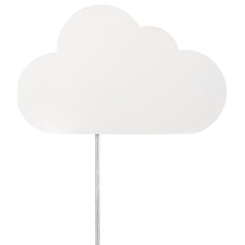 Novogratz x Globe 1-Light Matte White Floating Cloud Plug-In Wall Sconce
