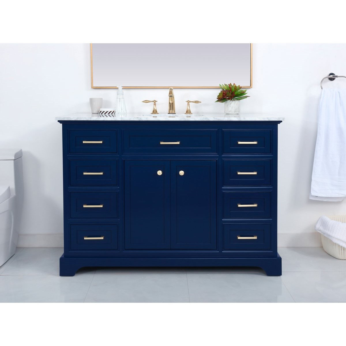 Elegant Decor Americana Bathroom Vanity Blue - Transitional - Bathroom ...