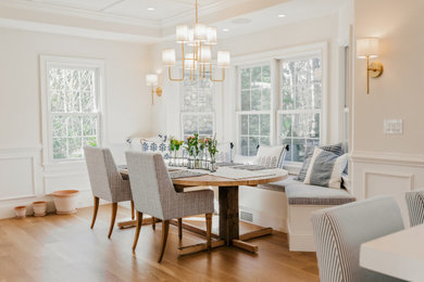 Dining room - large transitional dining room idea in Boston