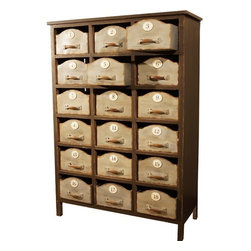 Rustic Wood Shelf With Metal Drawers - Products