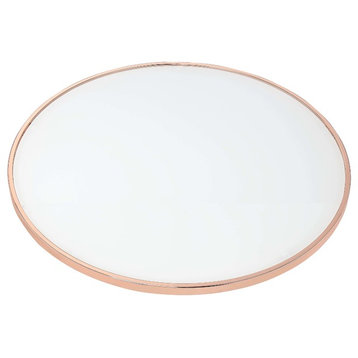 Atwood Collection End Table, Frosted Glass and Rose Gold