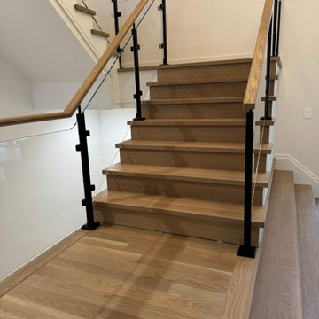 Project #132 | White Oak Staircase with Glass Balustrade
