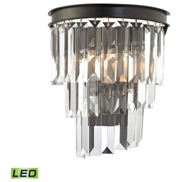 4.8W 1 LED Wall Sconce in Traditional Style - 10 Inches tall and 9 inches wide