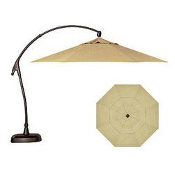 Treasure Garden 11' Octagon Cantilever Umbrella - Bamboo - Outdoor Umbrellas