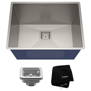 Pax Zero-Radius 24" Undermount Stainless Steel 1-Bowl Kitchen Sink, Laundry