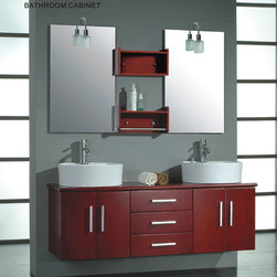 Contemporary 59 inch Solid Wood Double Bathroom Vanity - Bathroom Vanities And Sink Consoles