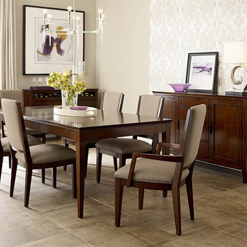 Elise dining room with Sunbrella upholstered chairs