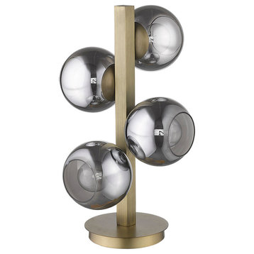 Lunette 4-Light Aged Brass Table Lamp
