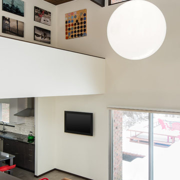 Bloomfield Hills Modern Kitchen, Powder Room and TV Center