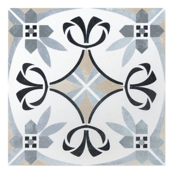 Anabella 9"x9" Porcelain Field Tile, Royale