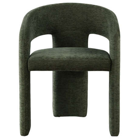 Rendition Plush Fabric Upholstered Dining Chair, Green