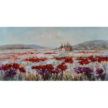 "A Flower Field in Italy II" Hand Painted Canvas Artwork; Fine Art; Modern