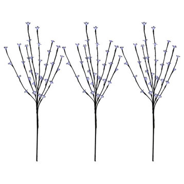 Pure White LED Lighted Cherry Blossom Branches, 30"