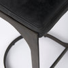 Tyson Black Genuine Leather with Dark Gray Metal Frame Bar Stool