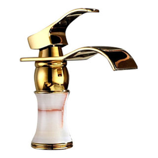 Nora Gold Antique Bronze Bowlder Waterfall Sink Faucet - Transitional -  Bathroom Sink Faucets - by Fontana Showers