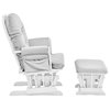 Suite Bebe Mason Wood and Fabric Glider and Ottoman in White and Gray