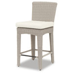 Sunset West Outdoor Furniture - Sunset West Manhattan Counter Stool With Cushions, Cushions: Canvas Granite - Innovation and carefully scaled design form the foundation of the Manhattan Collections stylish and appealing nature. Sleek, waterfall lines combined with the light driftwood frame provide a chic design rarely found outdoors. Lounge in style with Sunset Wests luxurious deep seating collection, and create your own serene outdoor space.