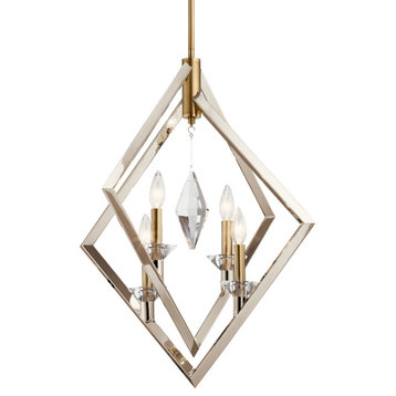 Kichler 43051 Layan 4 Light 24"W Crystal Chandelier - Polished Nickel