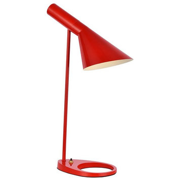 Living District Juniper 1-Light Modern Metal Table Lamp in Red