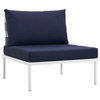Harmony 6-Piece Outdoor Aluminum Sectional Sofa Set, White Navy