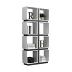 71" Bookcase, White/Gray