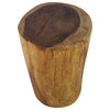 Haussmann Wood Stump Stool or Stand 11-14 in DIA x 22 in H Walnut Oil