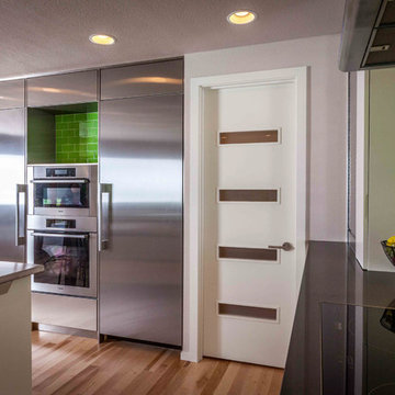 Contemporary Minimalist Nature Indoor-Outdoor Kitchen