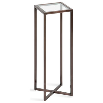 Jaspur Square Metal End Table, Bronze 7x7x21